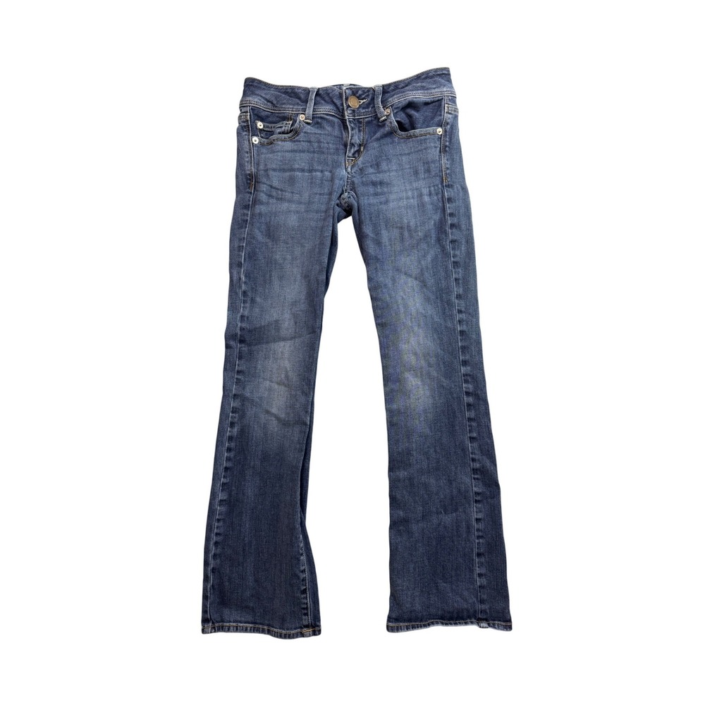 American Eagle Slim Boot Blue Jeans Size 2 Short Medium Wash Stretch Low Rise
